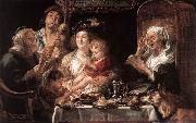 JORDAENS, Jacob As the Old Sang the Young Play Pipes dy